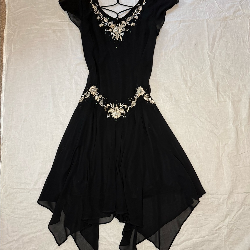 Elegant Black Floral Dress